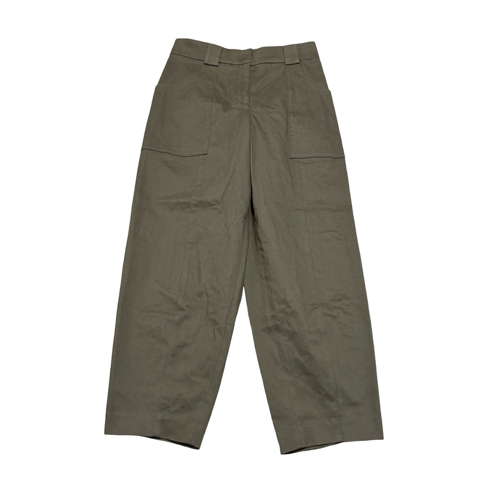 Express Women's Mid Rise Linen Blend Barrel Pants Green Size 6 - 28 x 27